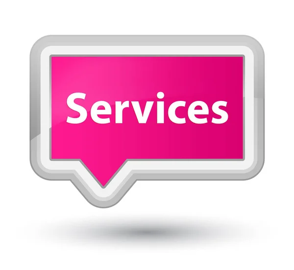 Προνομιακή ροζ banner κουμπί υπηρεσιών — Φωτογραφία Αρχείου