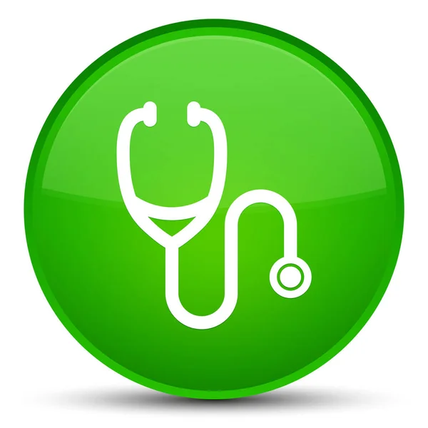 Stethoscope icon special green round button — Stock Photo, Image