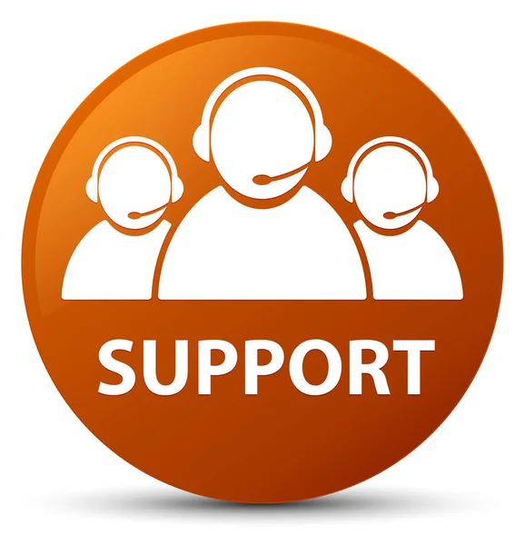 Підтримка (піктограма команди клієнтів) коричнева кругла кнопка — стокове фото