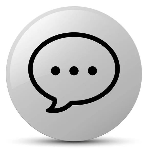 Talk Bubble Icon weißer runder Knopf — Stockfoto