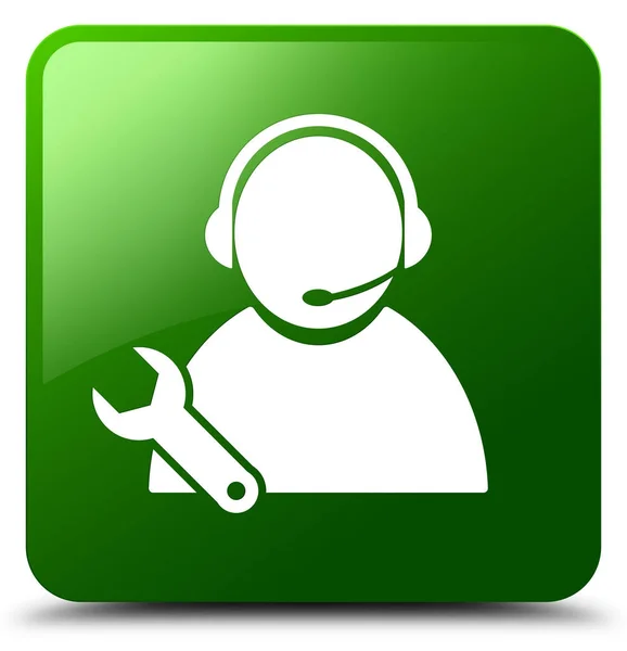 Tech support icon green square button — Stock Photo, Image