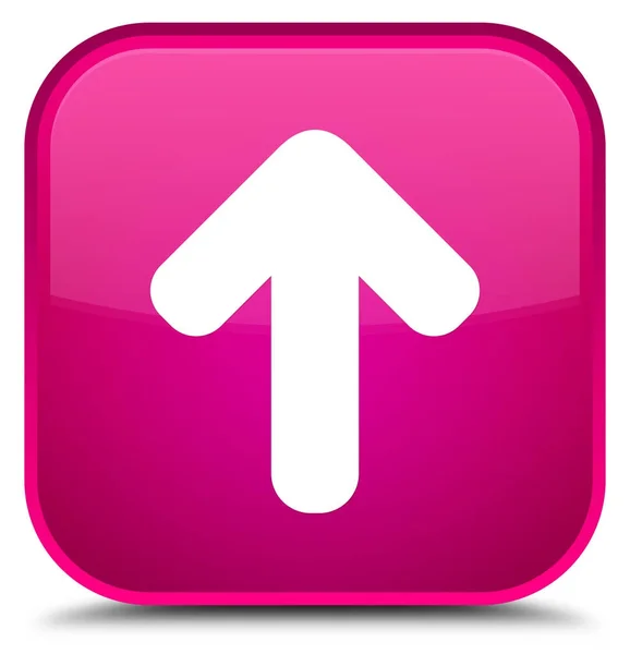 矢印アイコン ピンク正方形の特別なボタンをアップロードします。 — ストック写真