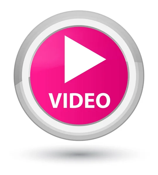 Przycisk wideo, prime, różowe, okrągłe — Zdjęcie stockowe