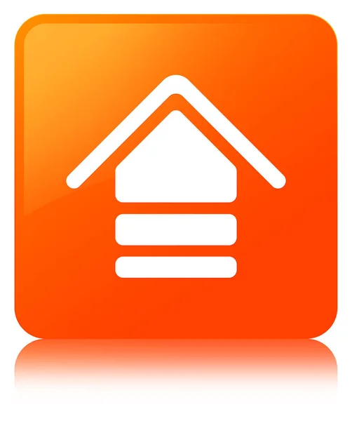 Subir icono naranja botón cuadrado — Foto de Stock