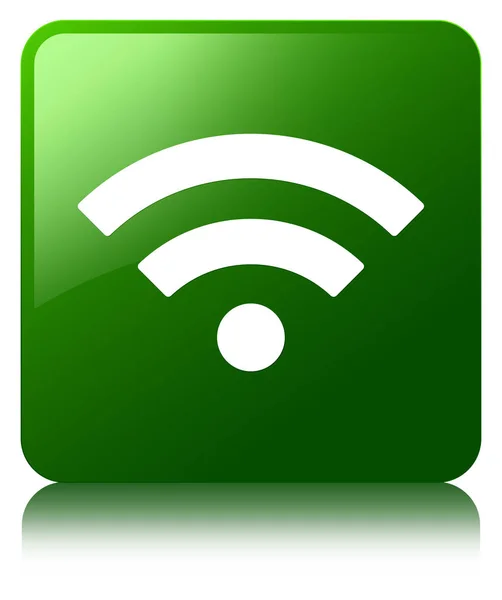 Wifi icono verde botón cuadrado —  Fotos de Stock