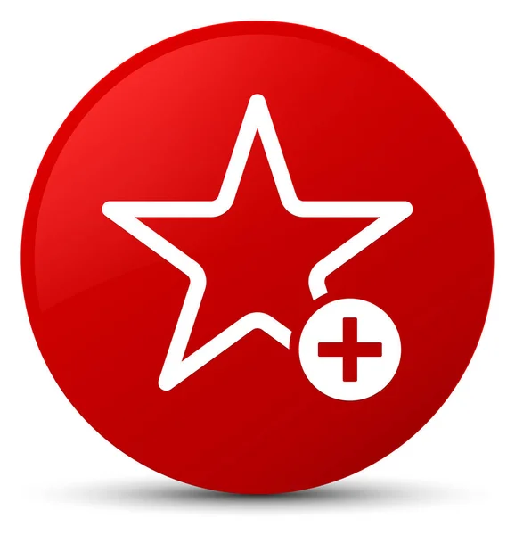 Adicionar ao ícone favorito botão redondo vermelho — Fotografia de Stock