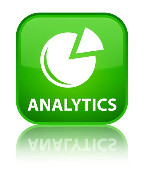 Аналітика (піктограма графа) спеціальна зелена квадратна кнопка — стокове фото