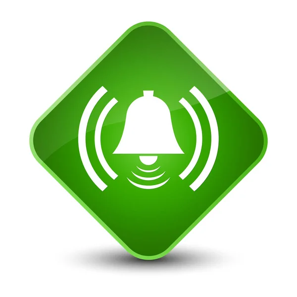 Alarm icon elegant green diamond button — Stock Photo, Image