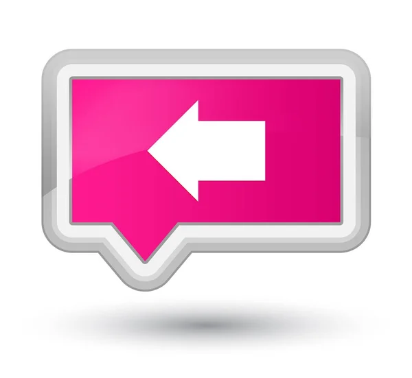 Ícone de seta traseira botão de banner rosa primo — Fotografia de Stock