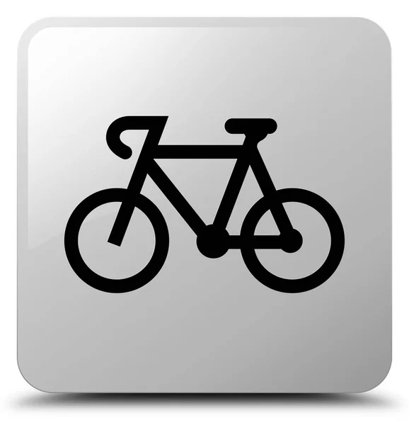 Fahrrad-Symbol weißer quadratischer Knopf — Stockfoto