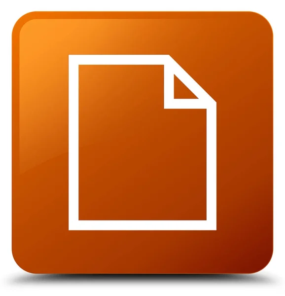 Blank page icon brown square button — Stock Photo, Image