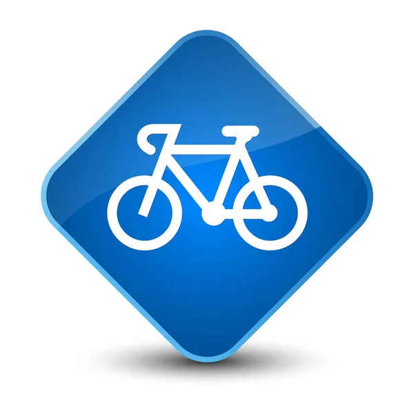 Ícone de bicicleta elegante botão de diamante azul — Fotografia de Stock