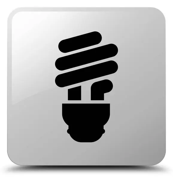 Піктограма лампи біла квадратна кнопка — стокове фото