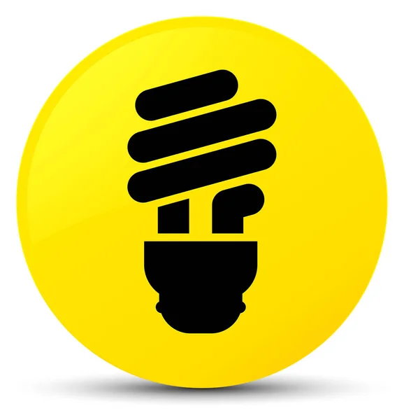 노란 전구 아이콘 버튼 라운드 — 스톡 사진