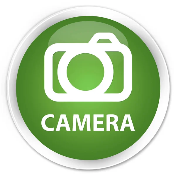 Botão redondo verde macio da câmera — Fotografia de Stock