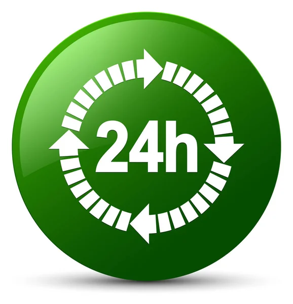 24 hours delivery icon green round button — Stock Photo, Image
