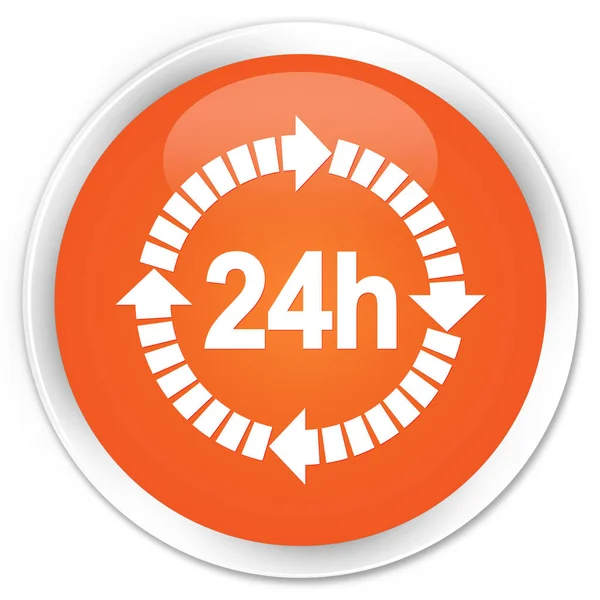24 시간 배달 아이콘 프리미엄 오렌지 라운드 버튼 — 스톡 사진