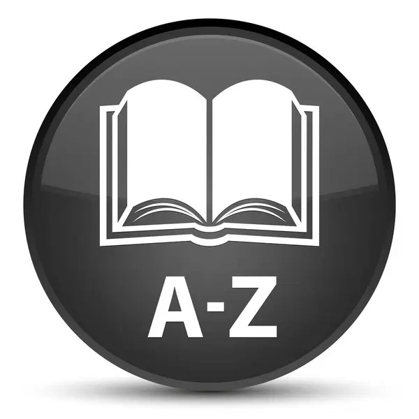 A-z (书籍图标) 特殊黑色圆形按钮 — 图库照片
