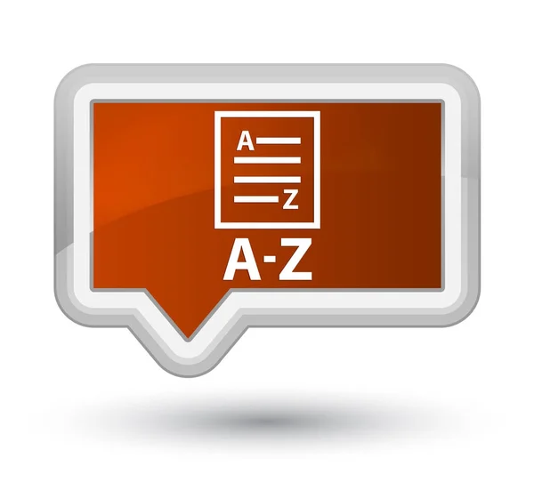 A-Z (list page icon) prime brown banner button — Stock Photo, Image