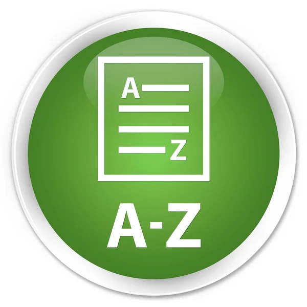 A-Z (lista sidikonen) premium mjuka gröna runda knappen — Stockfoto