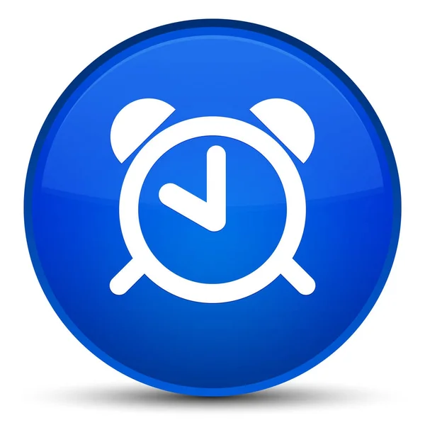 目覚まし時計アイコン特別な青い丸いボタン — ストック写真