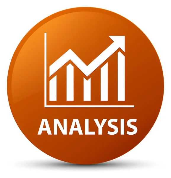 Analysis (statistics icon) brown round button — Stock Photo, Image