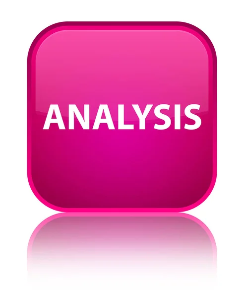 Analyse spezielle rosa quadratische Taste — Stockfoto