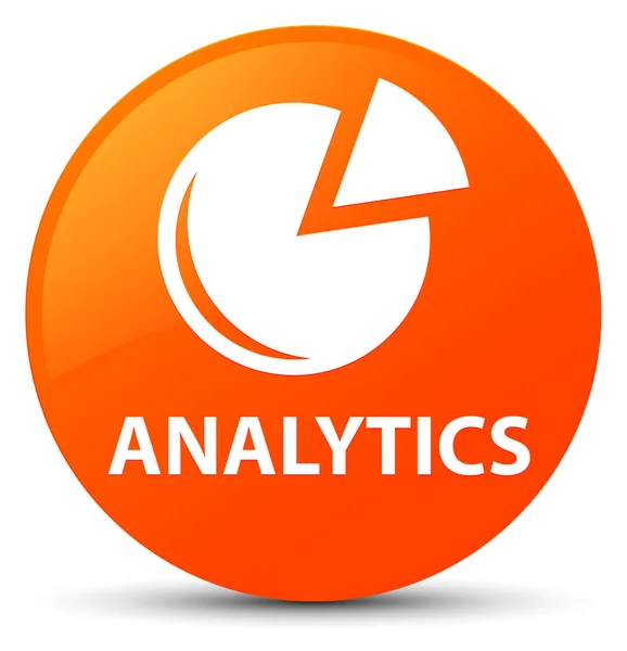 Analytics (ícone gráfico) botão redondo laranja — Fotografia de Stock