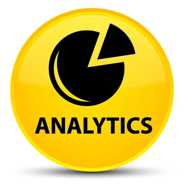 Analytics (graph icon) special yellow round button