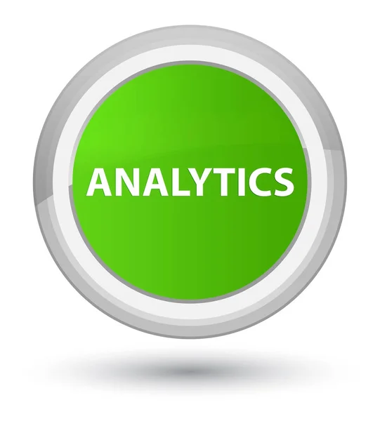 Analytics prime zachte groene ronde knop — Stockfoto