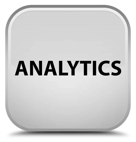 Analytics botão quadrado branco especial — Fotografia de Stock