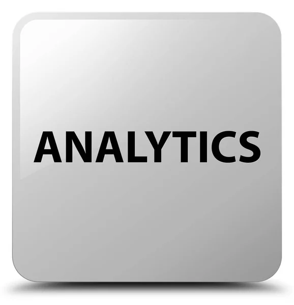 Przycisk □ Analytics biały — Zdjęcie stockowe