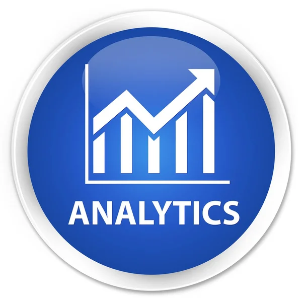 Analytics (statistika ikonu) premium modré kulaté tlačítko — Stock fotografie