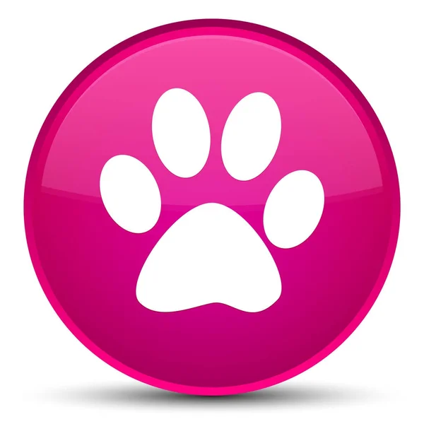 Animal footprint icon special pink round button — Stock Photo, Image