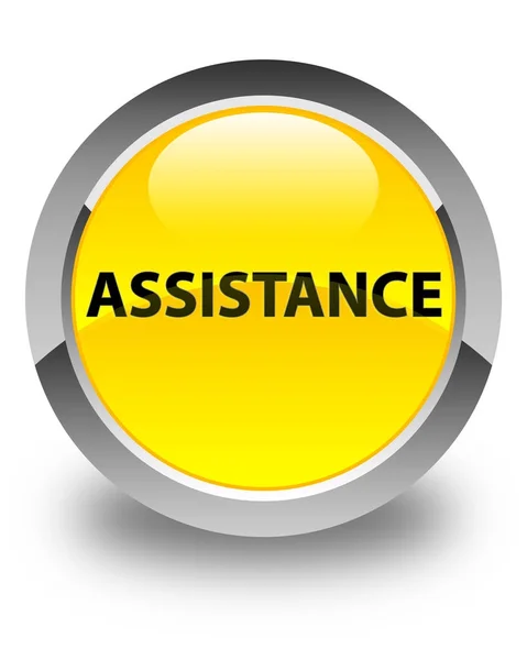 Assistance glossy yellow round button — Stock Photo, Image