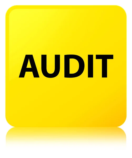 Audit yellow square button — Stock Photo, Image