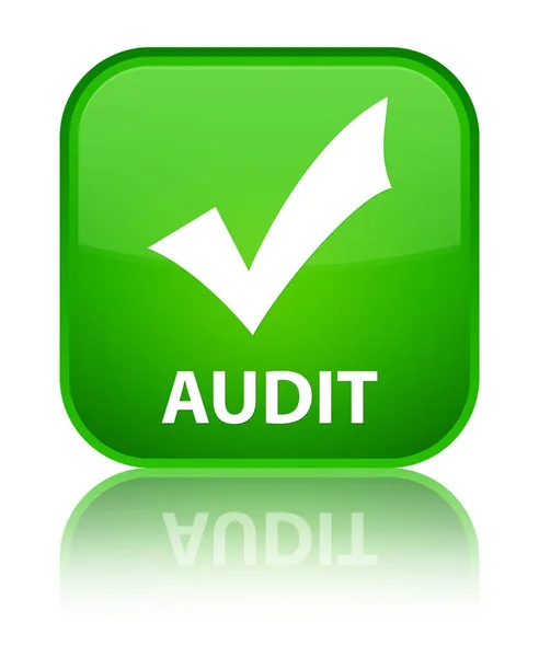 Audit (Validierungssymbol) spezielle grüne quadratische Taste — Stockfoto