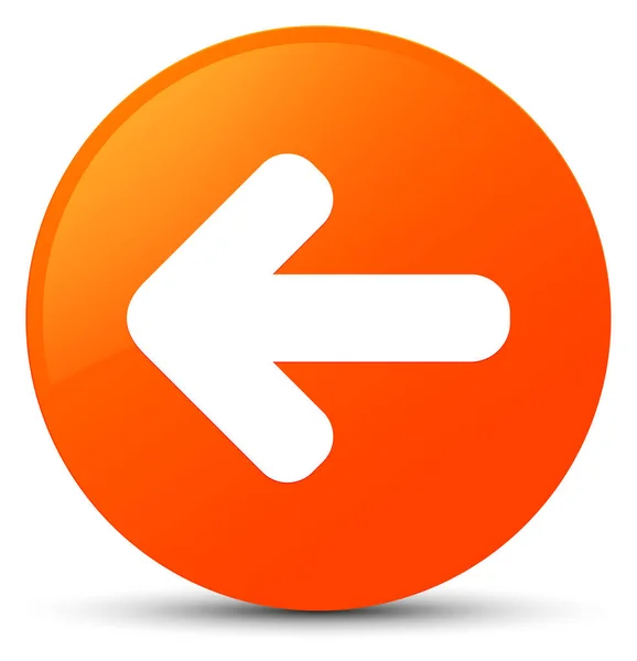 Icône flèche arrière bouton rond orange — Photo