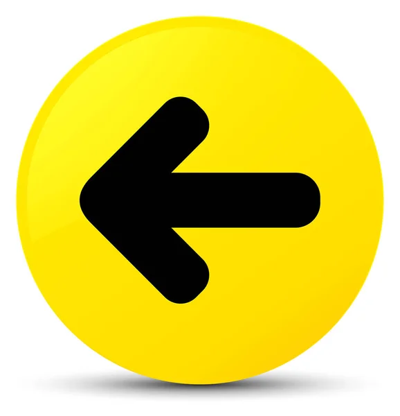 Back arrow icon yellow round button — Stock Photo, Image