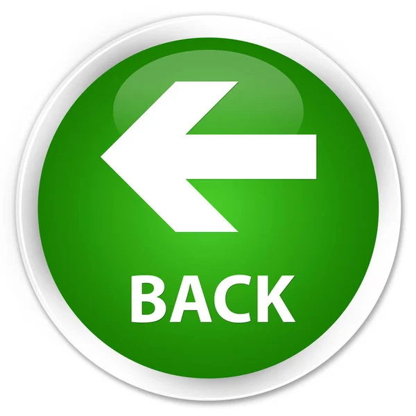 Back premium green round button — Stock Photo, Image