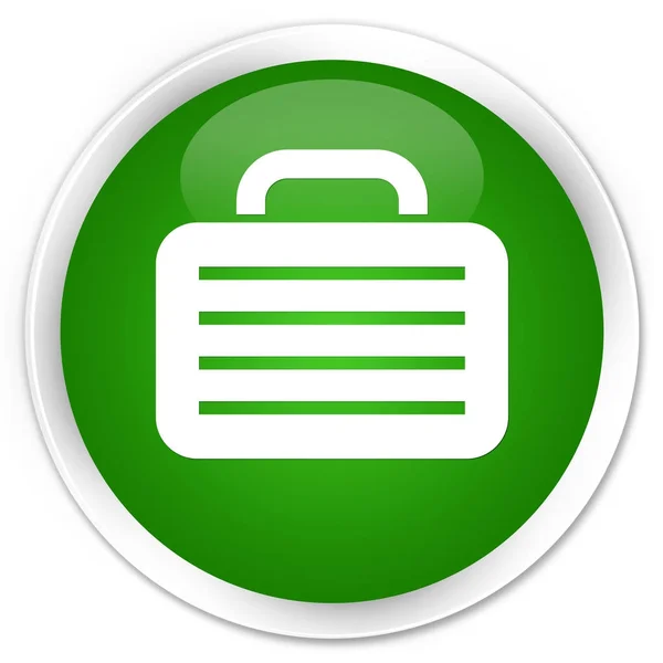 Taška ikonu premium zelené kulaté tlačítko — Stock fotografie