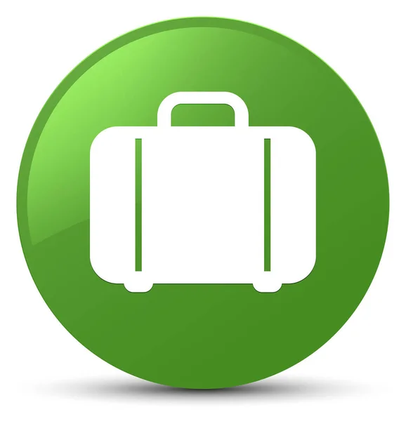 가방 아이콘 부드러운 녹색 라운드 버튼 — 스톡 사진