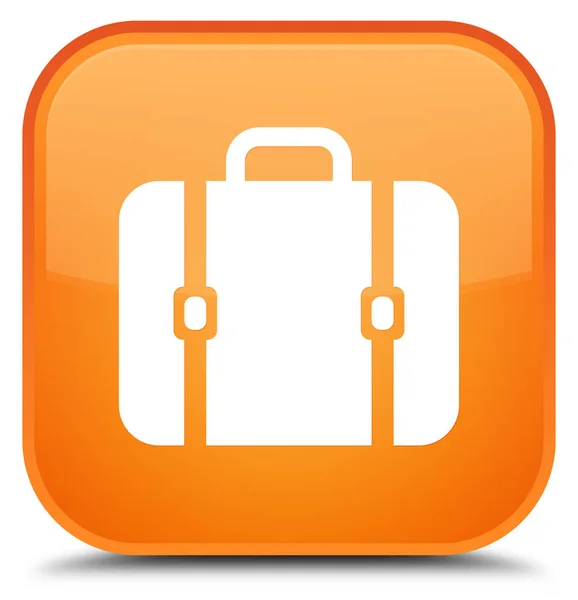 Przycisk kwadratowy pomarańczowy ikonę specjalne torby — Zdjęcie stockowe