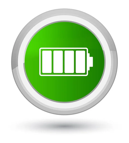 Icona della batteria primo pulsante rotondo verde — Foto Stock