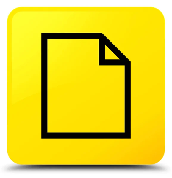 Üres oldal ikon sárga négyzet gomb — Stock Fotó