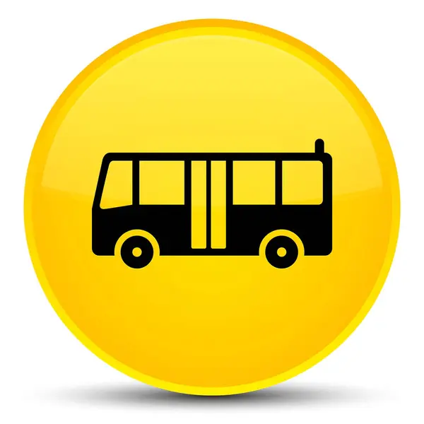 Bus icon special yellow round button — Stock Photo, Image