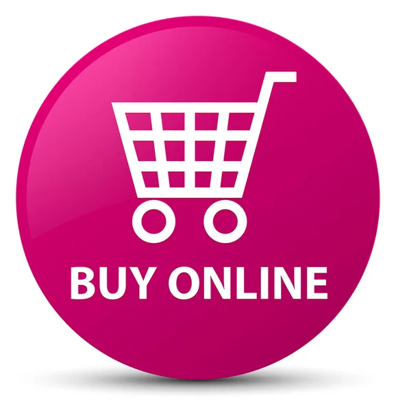 Buy online pink round button — Stock Photo, Image
