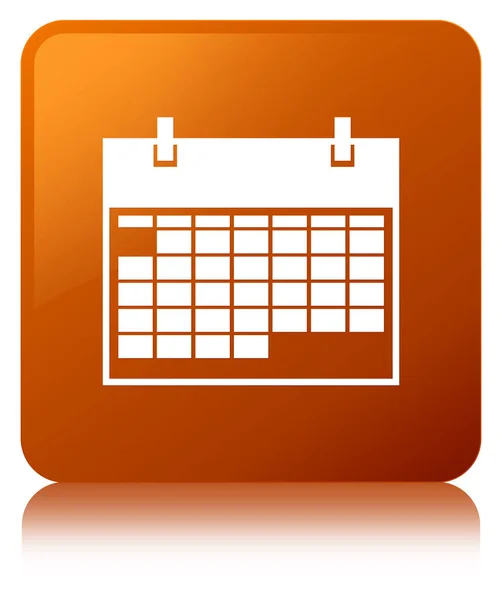 Kalendarz ikona brązowy kwadratowy przycisk — Zdjęcie stockowe