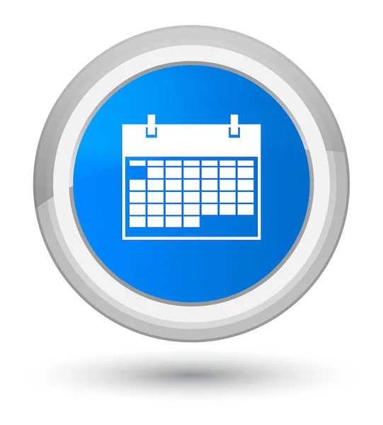 Icona del calendario primo ciano blu pulsante rotondo — Foto Stock
