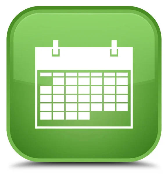 Calendar icon special soft green square button — Stock Photo, Image